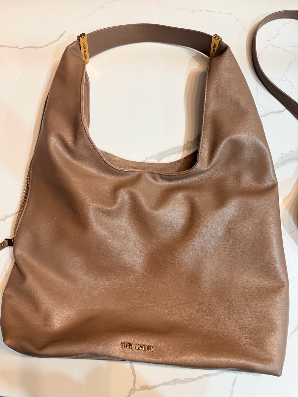 Steve Madden Brown Leather Shoulder Hobo Bag